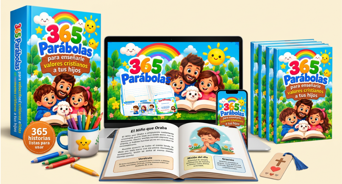 Portada, página interior y versión digital de 365 Parábolas
